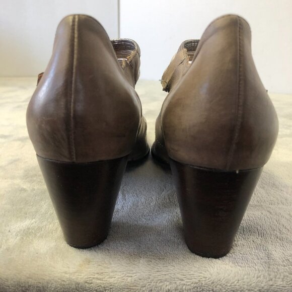 France Mode Block Heel Ankle Strap Leather Shoes Size 37 (6.5 US) - Picture 6 of 16